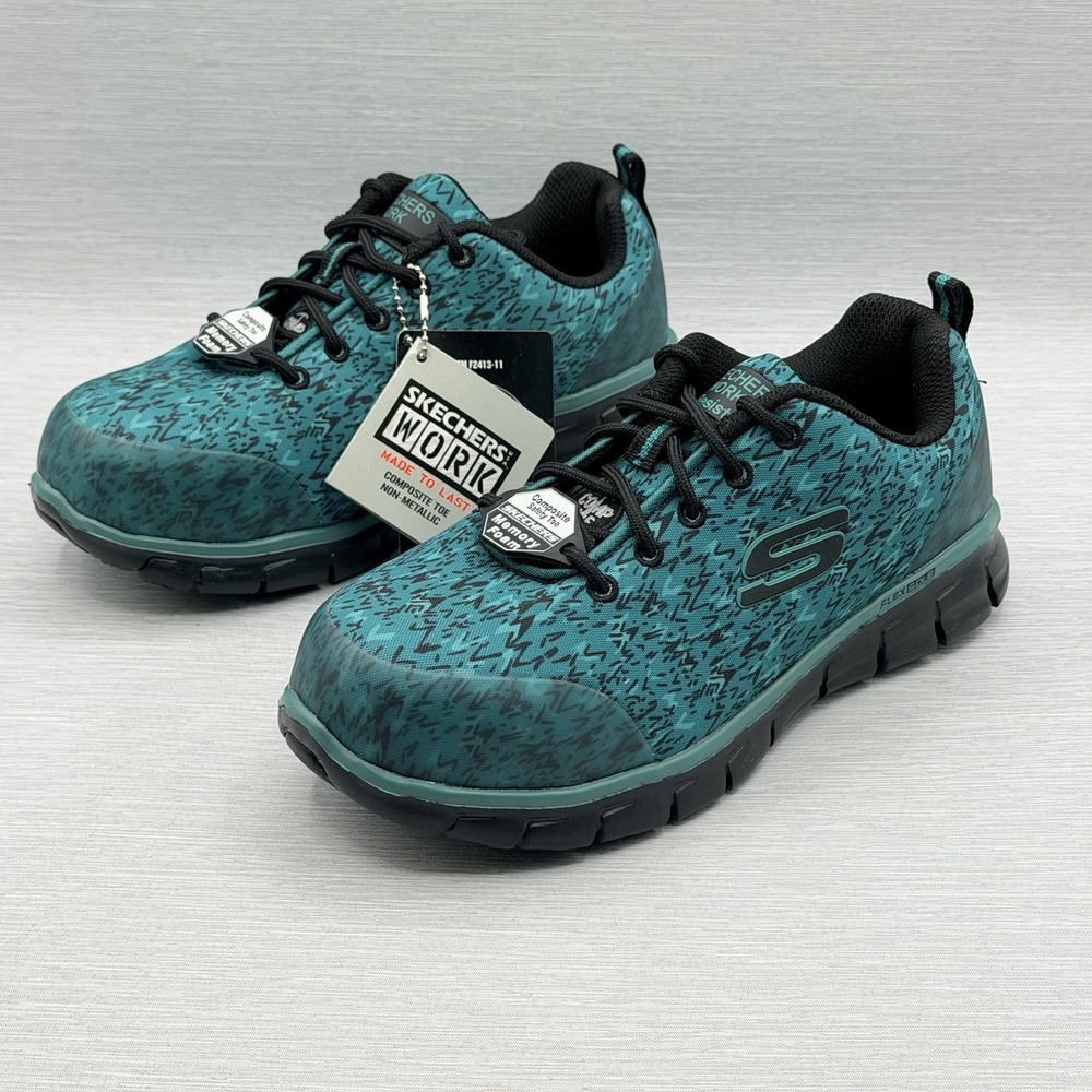 Skechers Work Women's 6 Comp Toe Safety Shoes Slip Resistant 108083 Lightweight